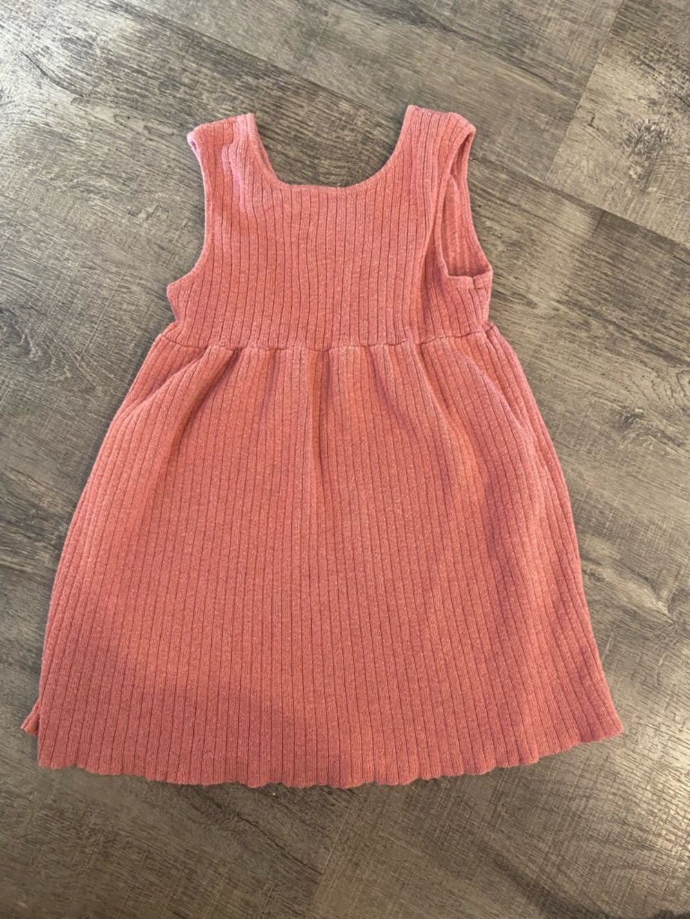Zara Ribbed Sleeveless Knit Dress in Coral Pink